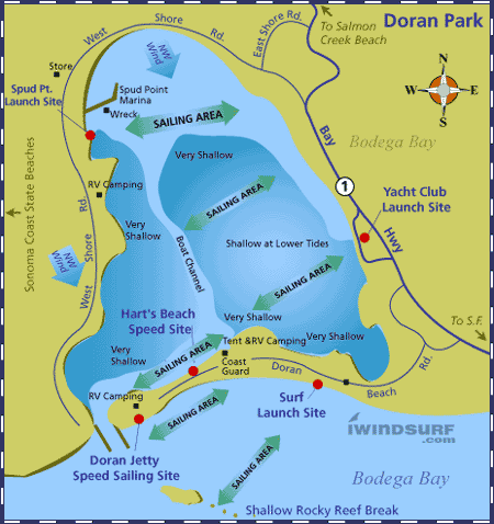 Iwindsurf Com Beach Map For Bodega Bay